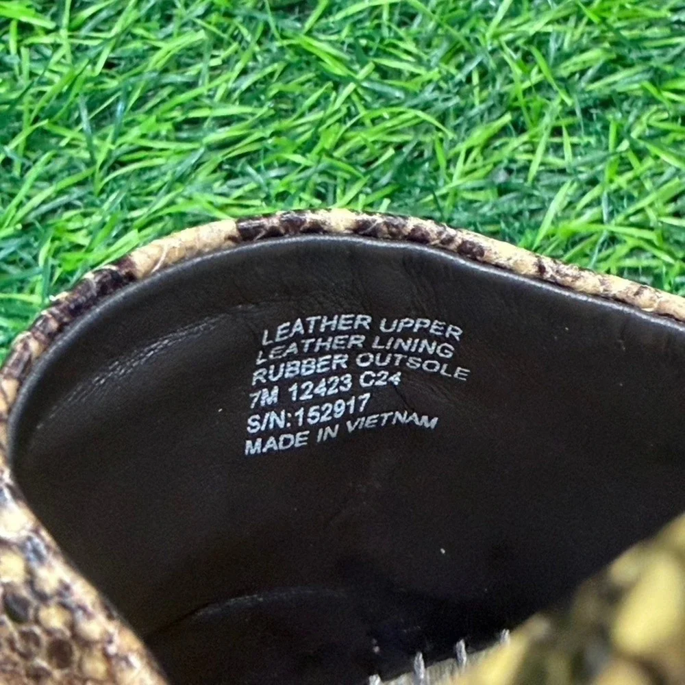 Tory Burch Slip On Women 7M Ines‎ Espadrille Tan Snakeskin Leather Platform